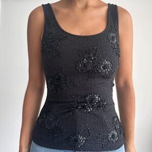 NEW Vivienne Tam black beaded tank top